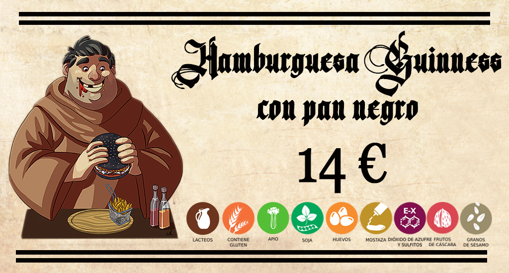 Hamburguesa Guinness Pan Negro 1