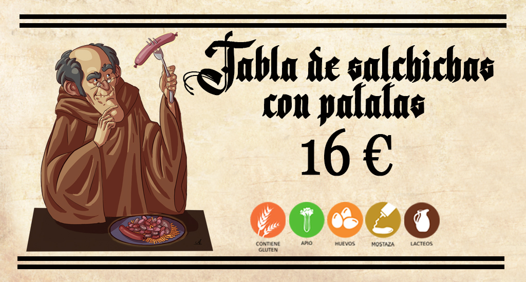 Salchichas con patatas Tabla de
